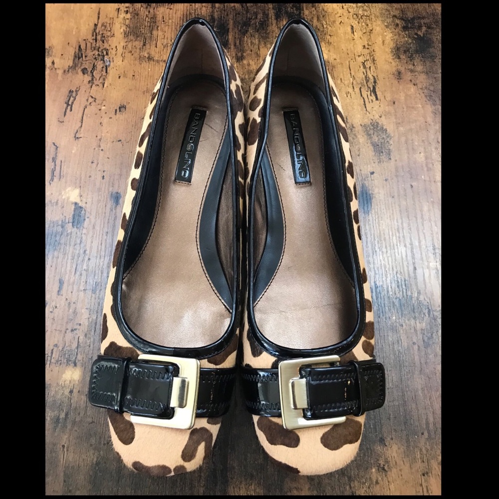 Bandolino sz 9.5 calf hair cheetah flats